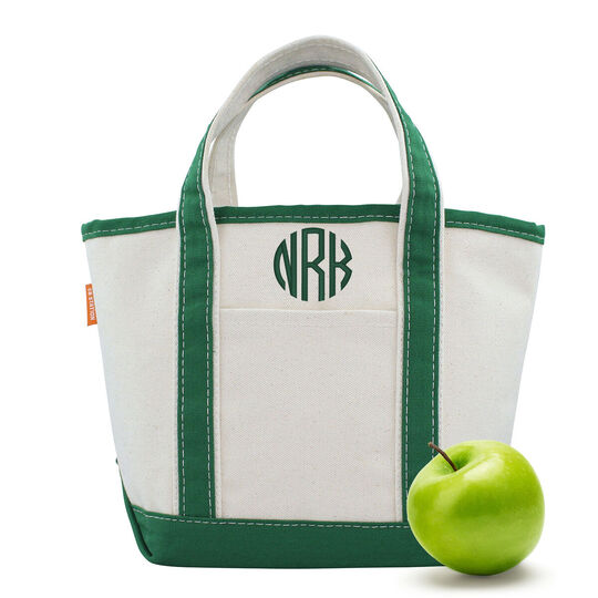 Personalized Emerald Trimmed Cutest Little Tote Bag